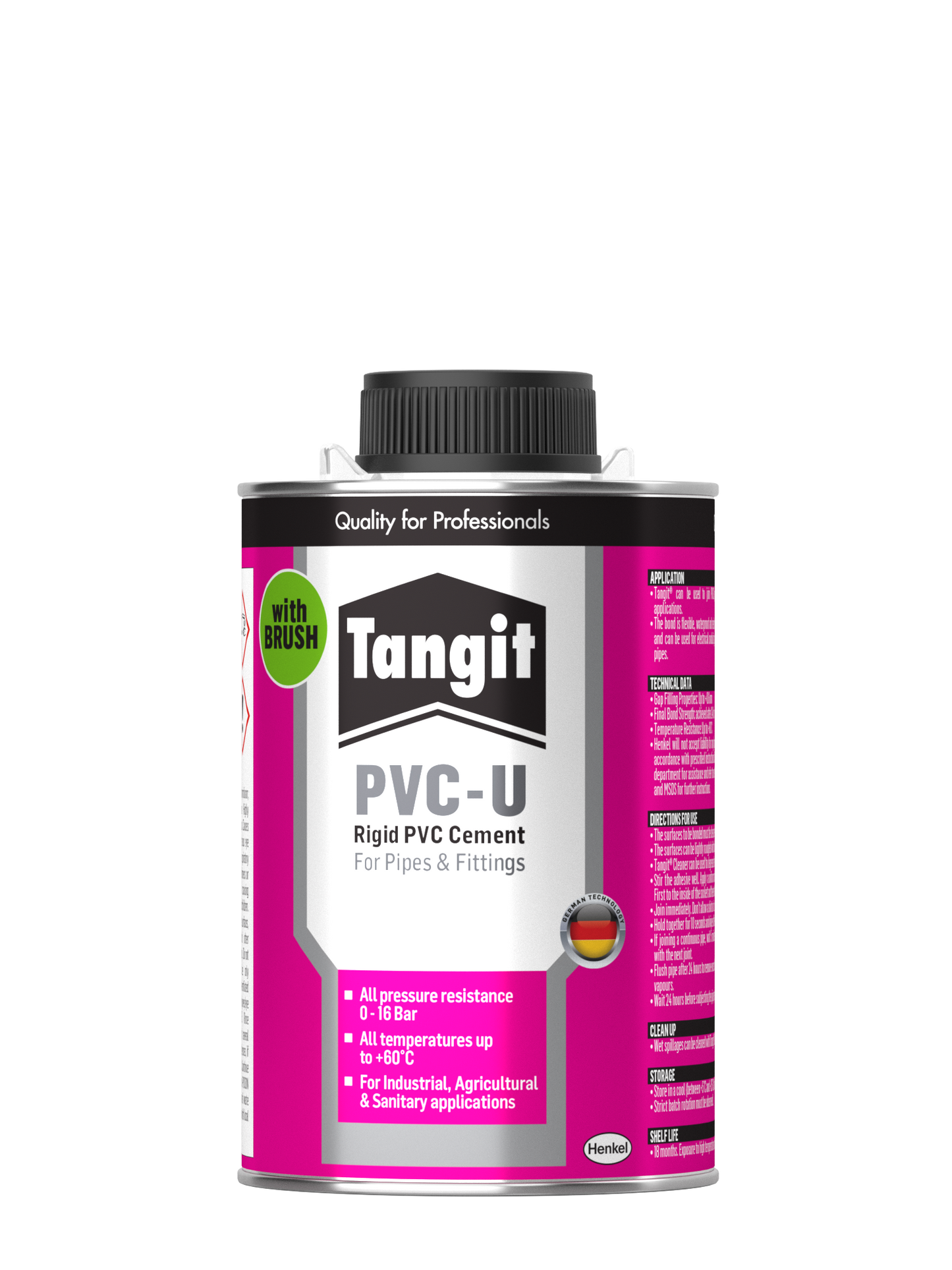 Tangit PVC-U Tin With Brush 500g
