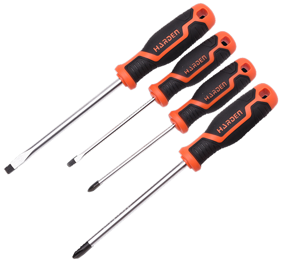 4Pc Screwdriver Set Soft Handle