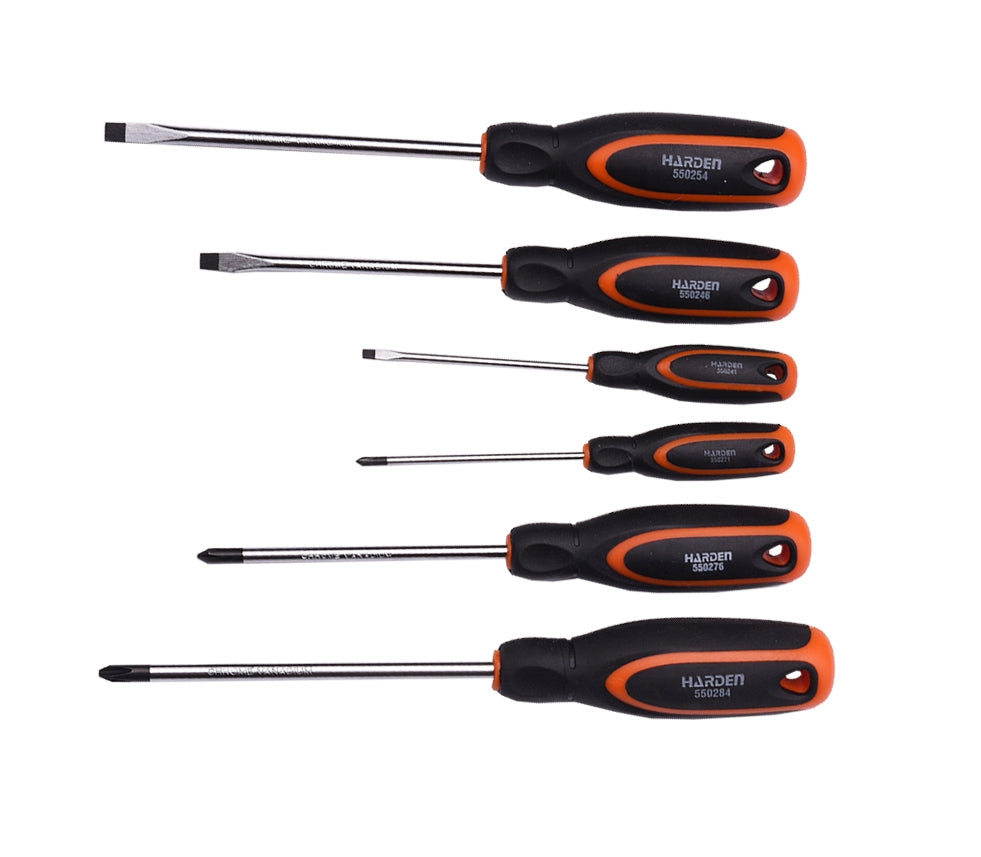 6Pc Screwdriver Set Soft Handle