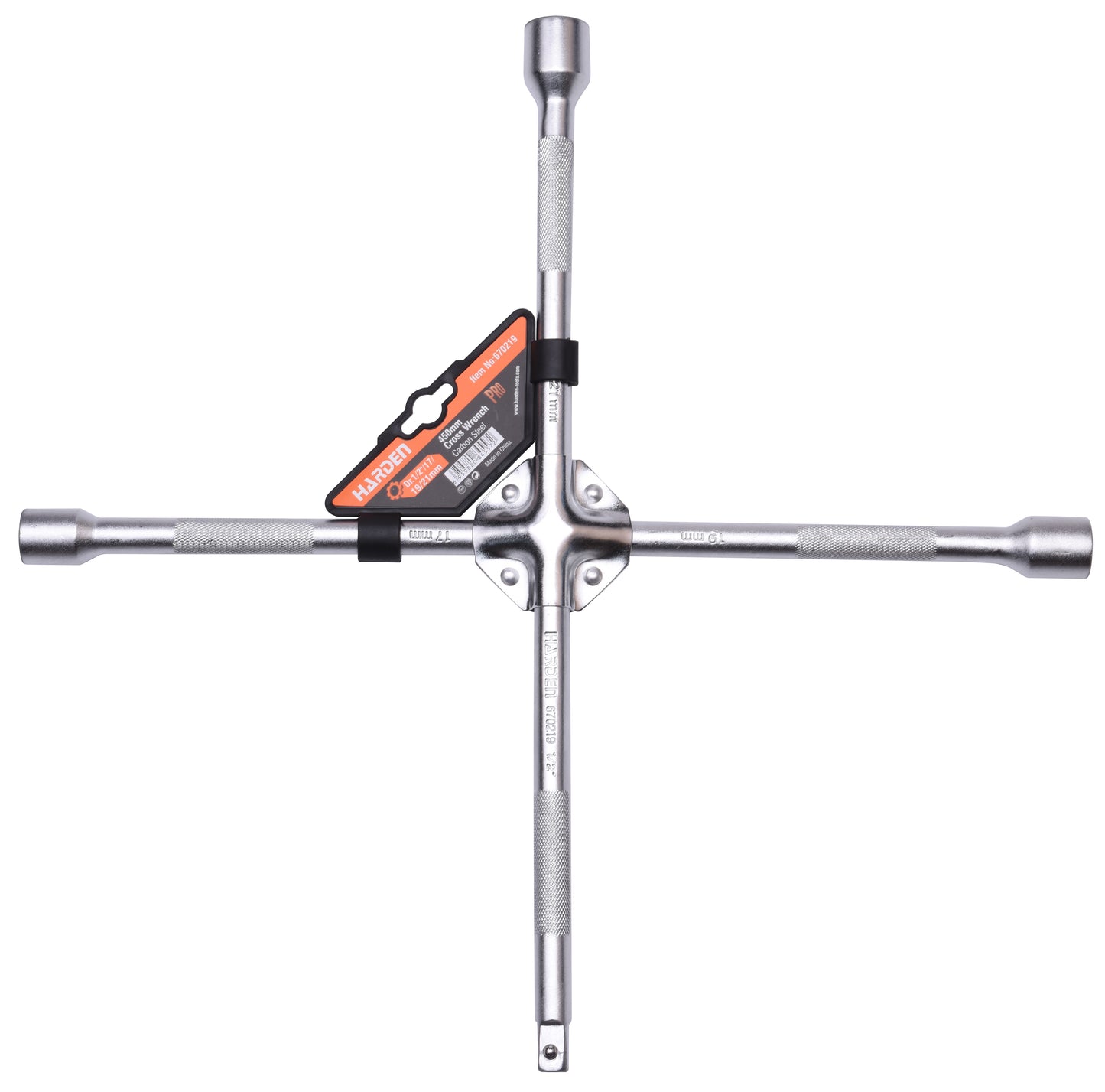 18" Wheel spanner cross type 17-19-21mm & 1/2"