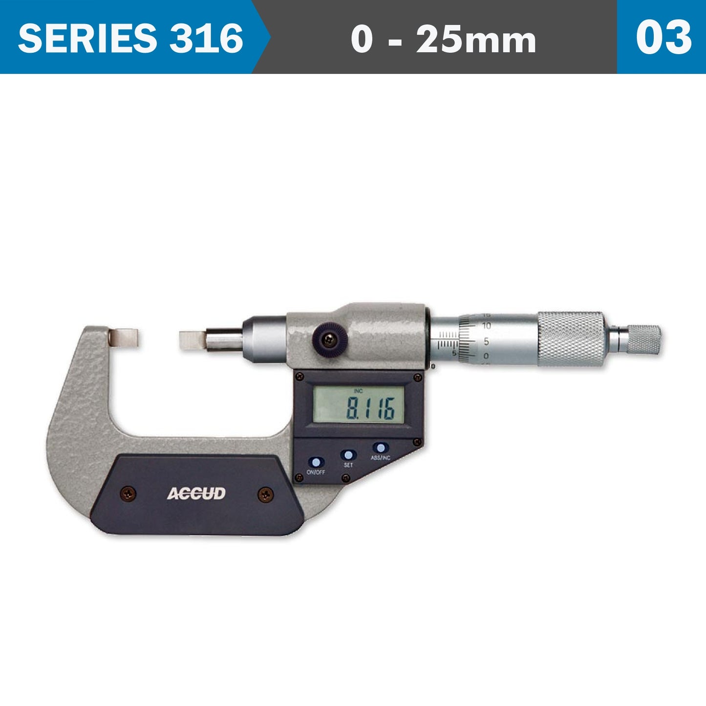 DIGITAL PROTRACTOR BLADE MICROMETER 0-25MM/0-1'