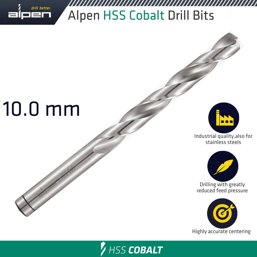 HSS COBALT BULK DIN 338 RN, 10.0