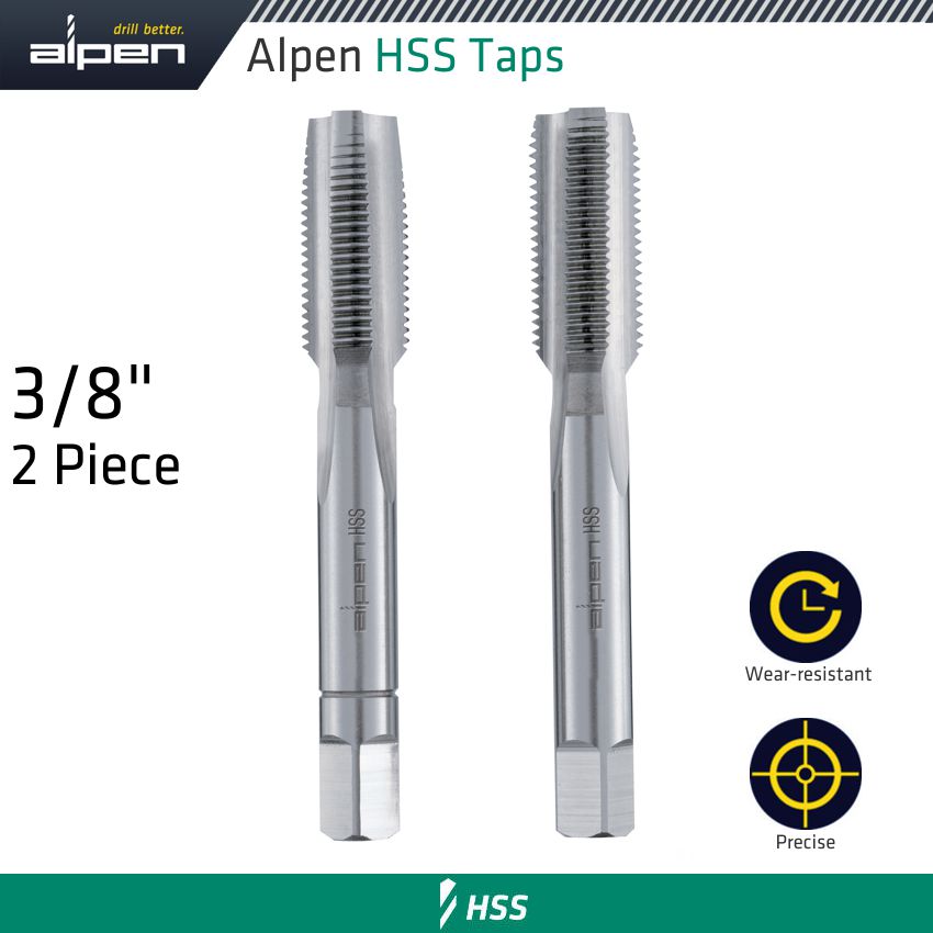 HSS HAND TAP SET IMPERIAL G 3/8' POUCHED