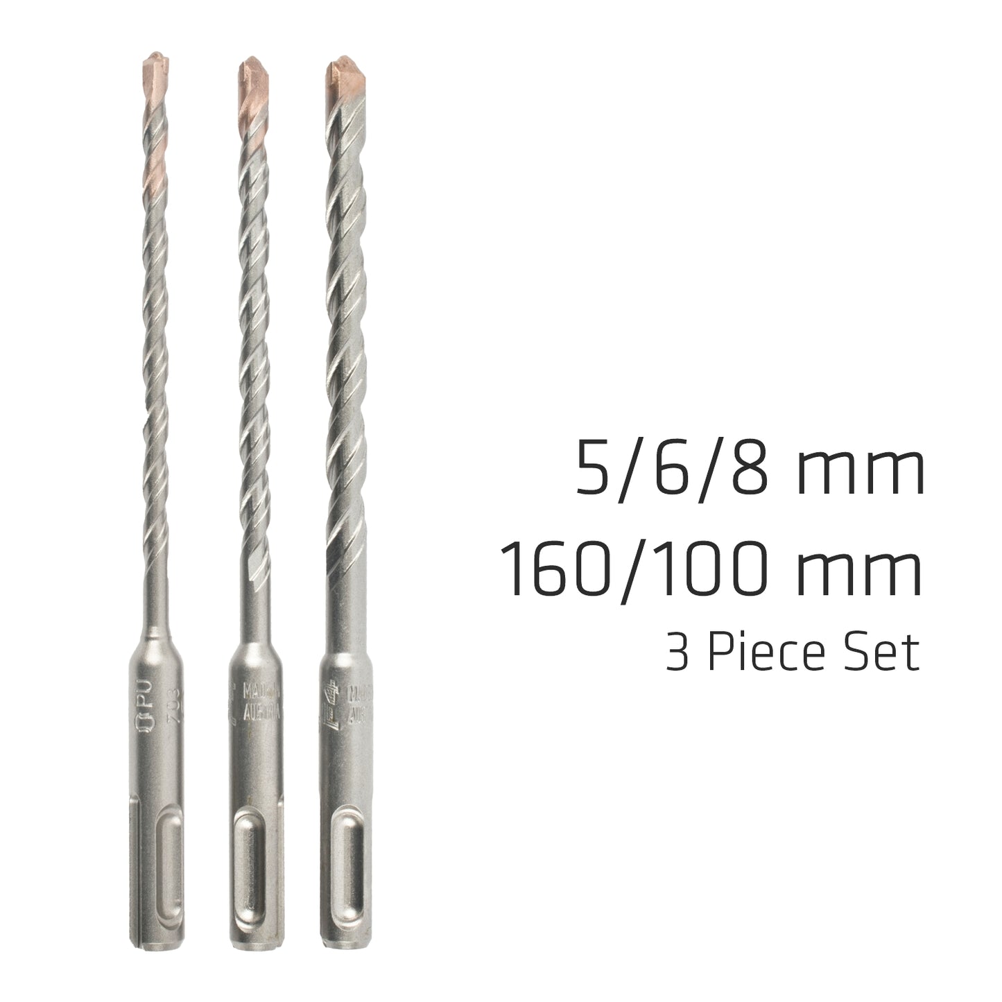 SDS PLUS F4 5 6 8 X160MM 3 PCE SET