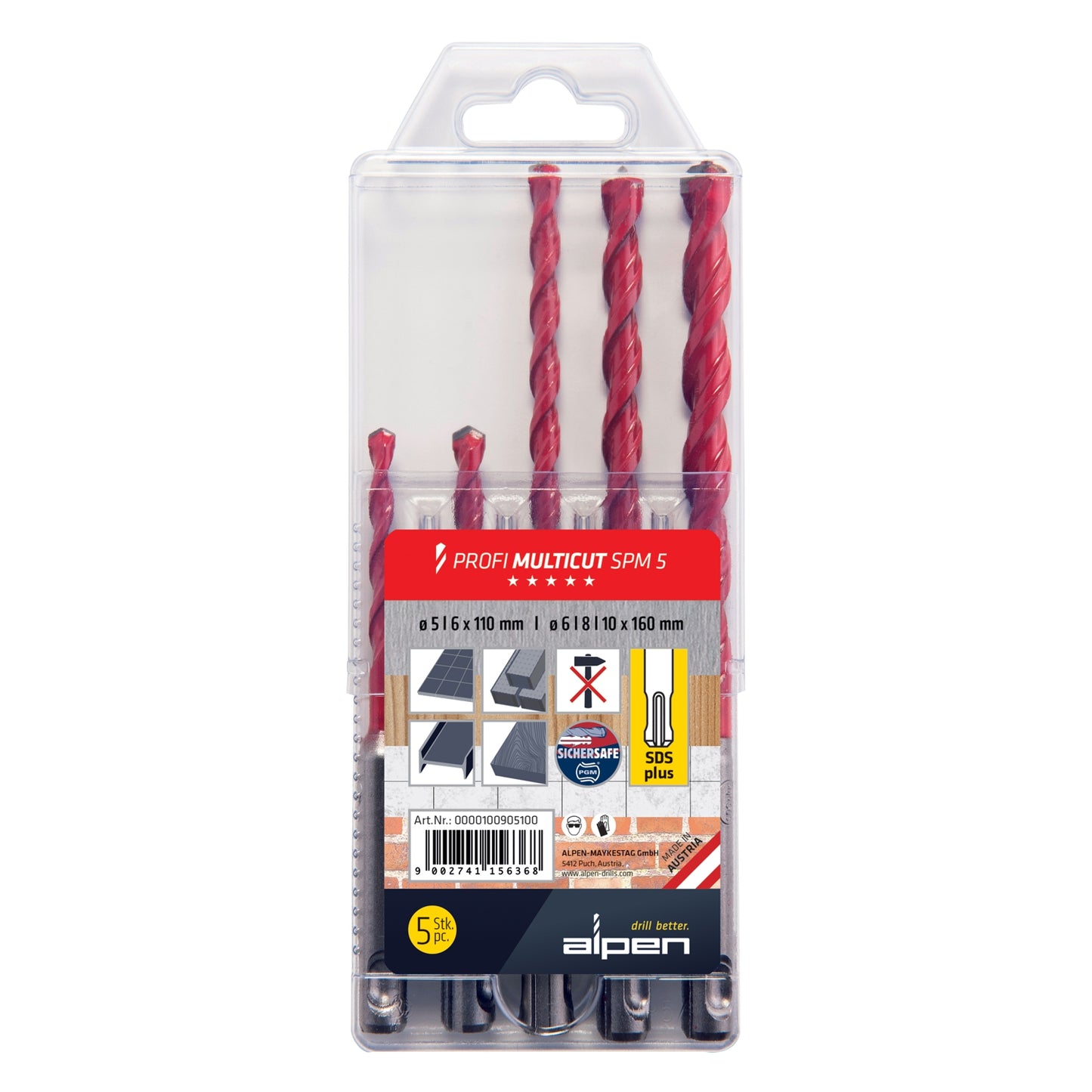 PROFI MULTICUT SDS DRILL BIT SET 5. 6 X 110MM 6. 8 10 MM X 160MM