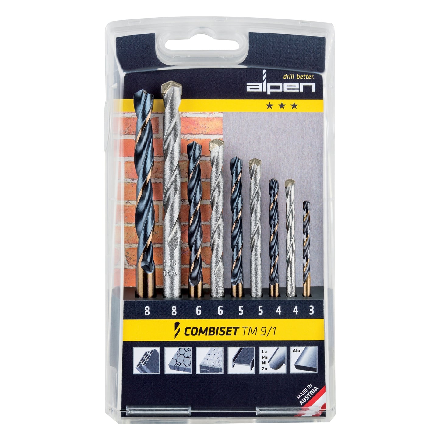 HSS/MASONRY DRILL BIT KOMBI SET 3-8MM