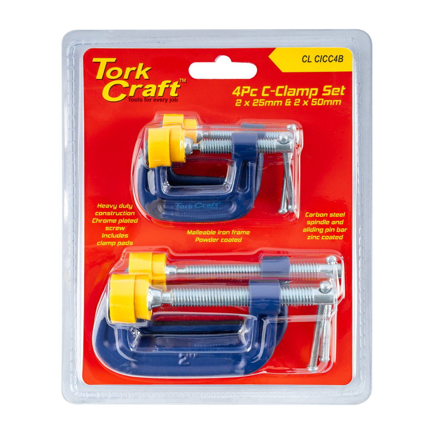 CLAMP C - TYPE 4PCS SET KIT 2 X 25 & 50MM