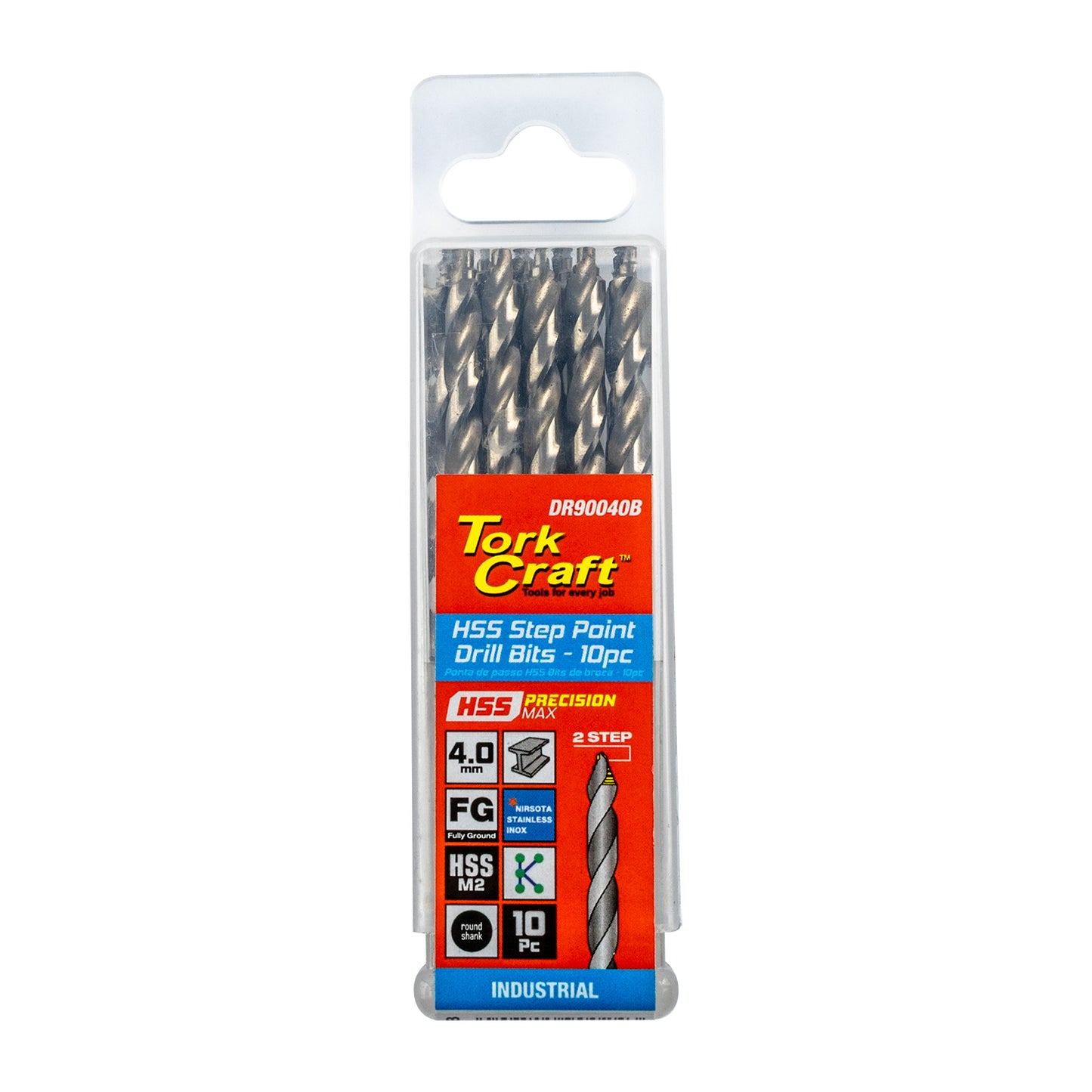 PRECISION-MAX STEP POINT 4.0MM HSS DRIL 10 PACK
