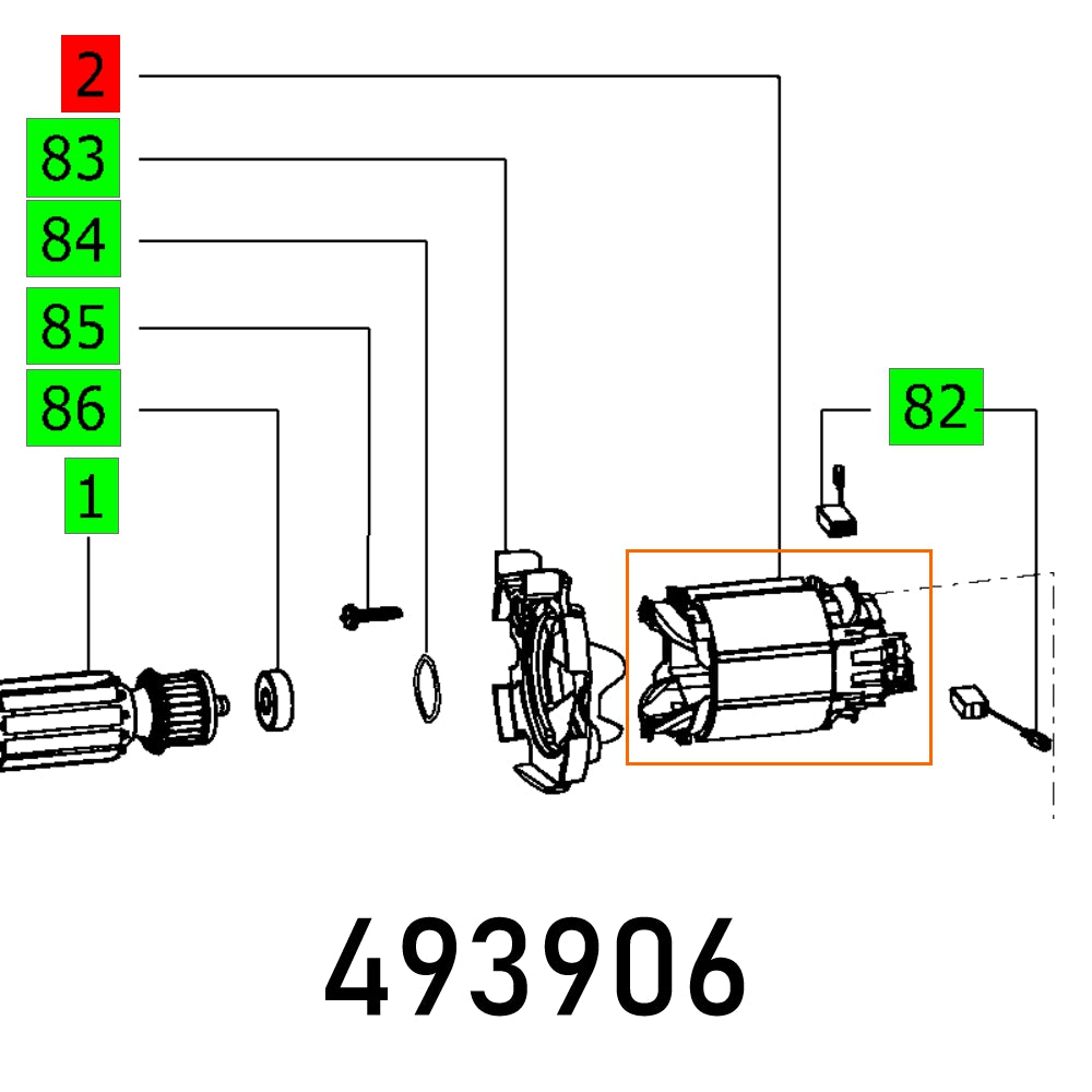 FIELD ASSEMBLY DF 500 Q ET-BG