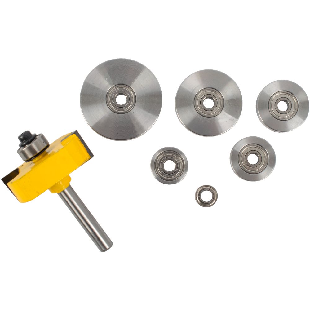 RABBETING BIT 1 1/2' X 1/16' DEPTH 9/16' 1/4'SHANK X 7 BEARINGS