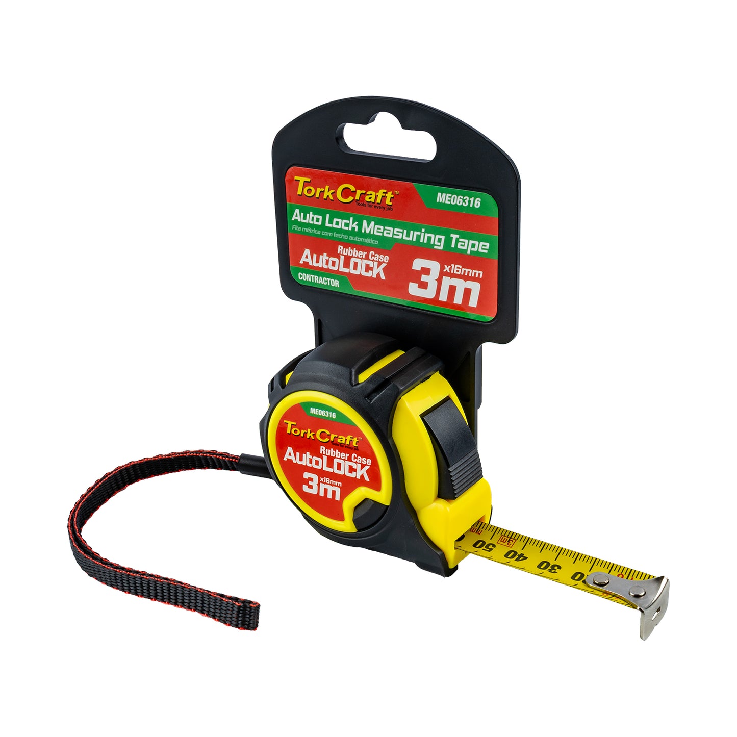 MEASURING TAPE MULTI LOCK 3M X 16MM RUBBER CASING MATT FINISH