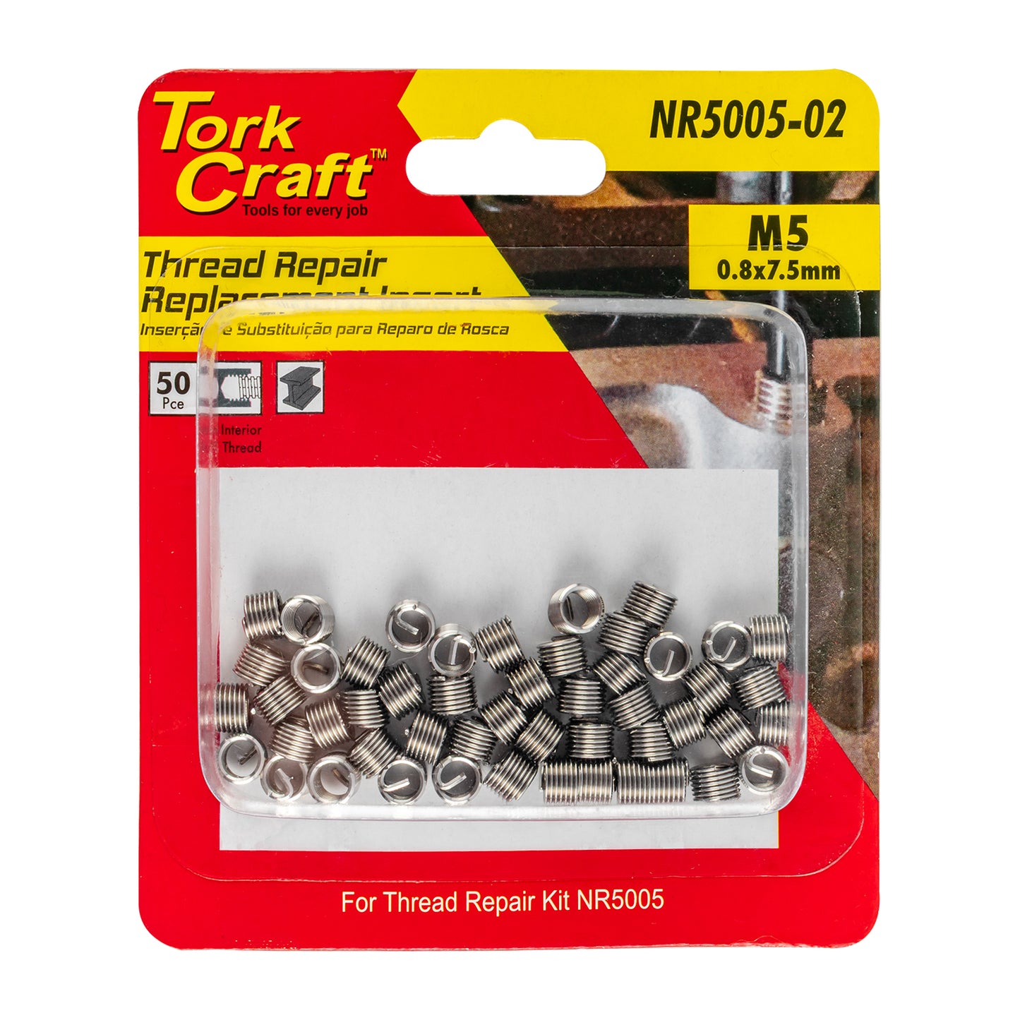 THREAD REPAIR KIT M5 X 0.8 X 1.5D REPL. INSERTS FOR NR5005