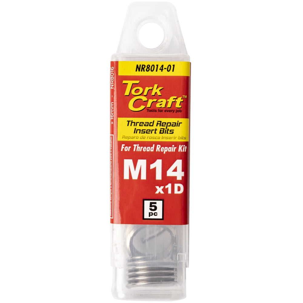 THREAD REPAIR KIT M14 X 1D REPLACEMENT INSERTS 5PCE
