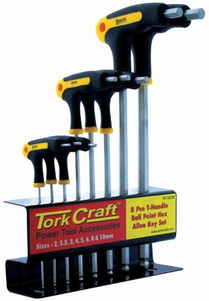 BALL POINT T HANDLE 8PC HEX ALLEN KEY SET