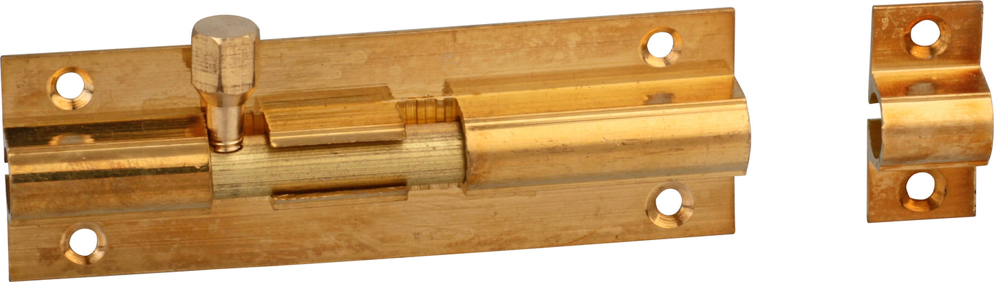 Barrel Bolt Brass Plated Straight 150mm (1)