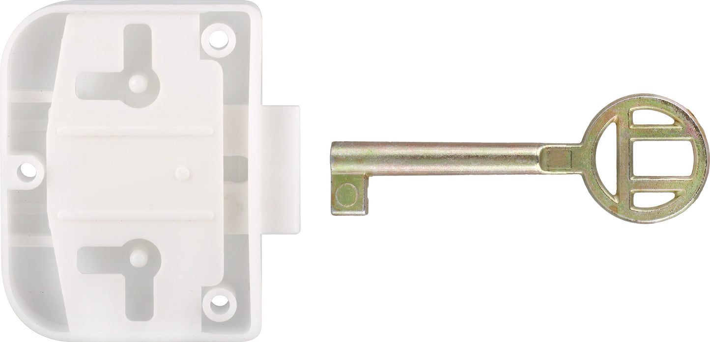 Cupboard Lock Plastic White (1)