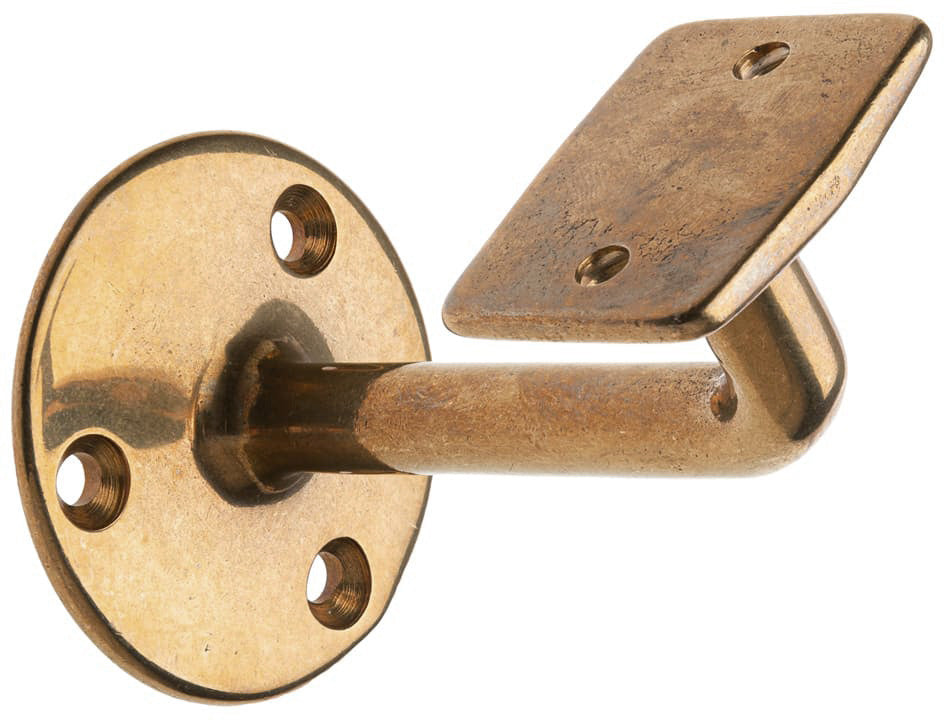 Hand Rail Bracket Brass Flat Cranked (1)