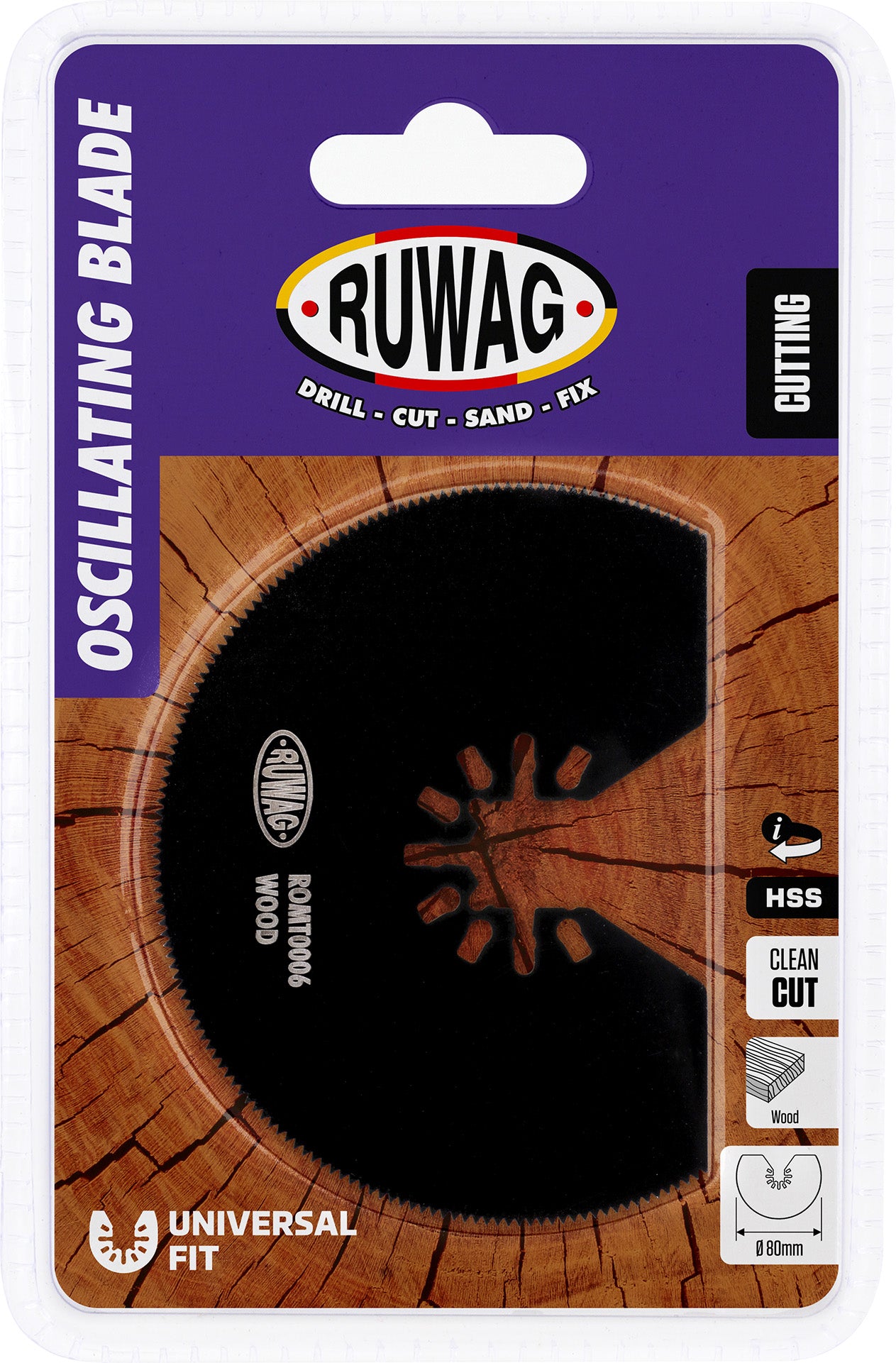 oscillating mult-tool radial blade for wood 80mmØ