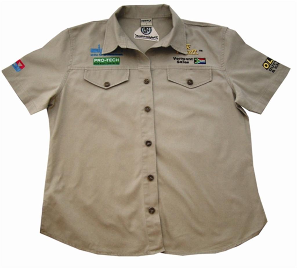 VERMONT LADIES COTTON SHIRT STONE LARGE