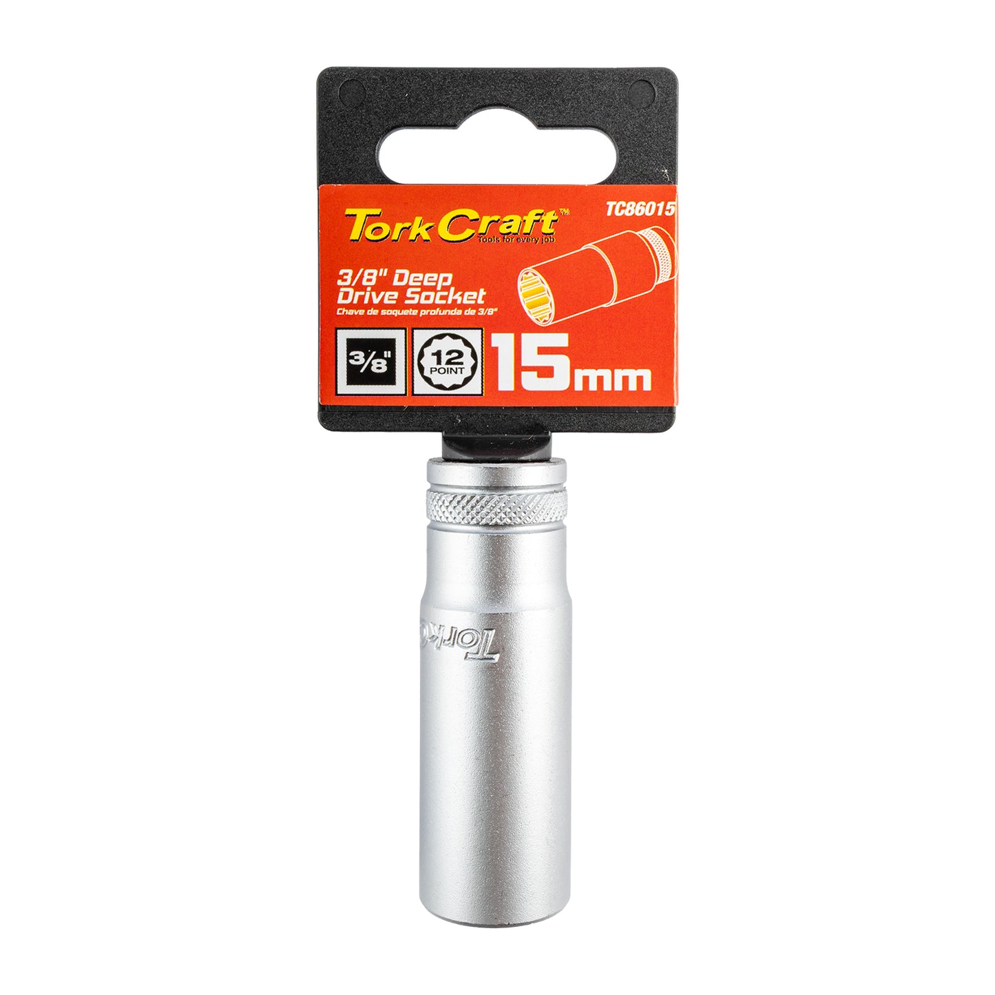 DEEP SOCKET 3/8'DR 15MM 12PT CRV