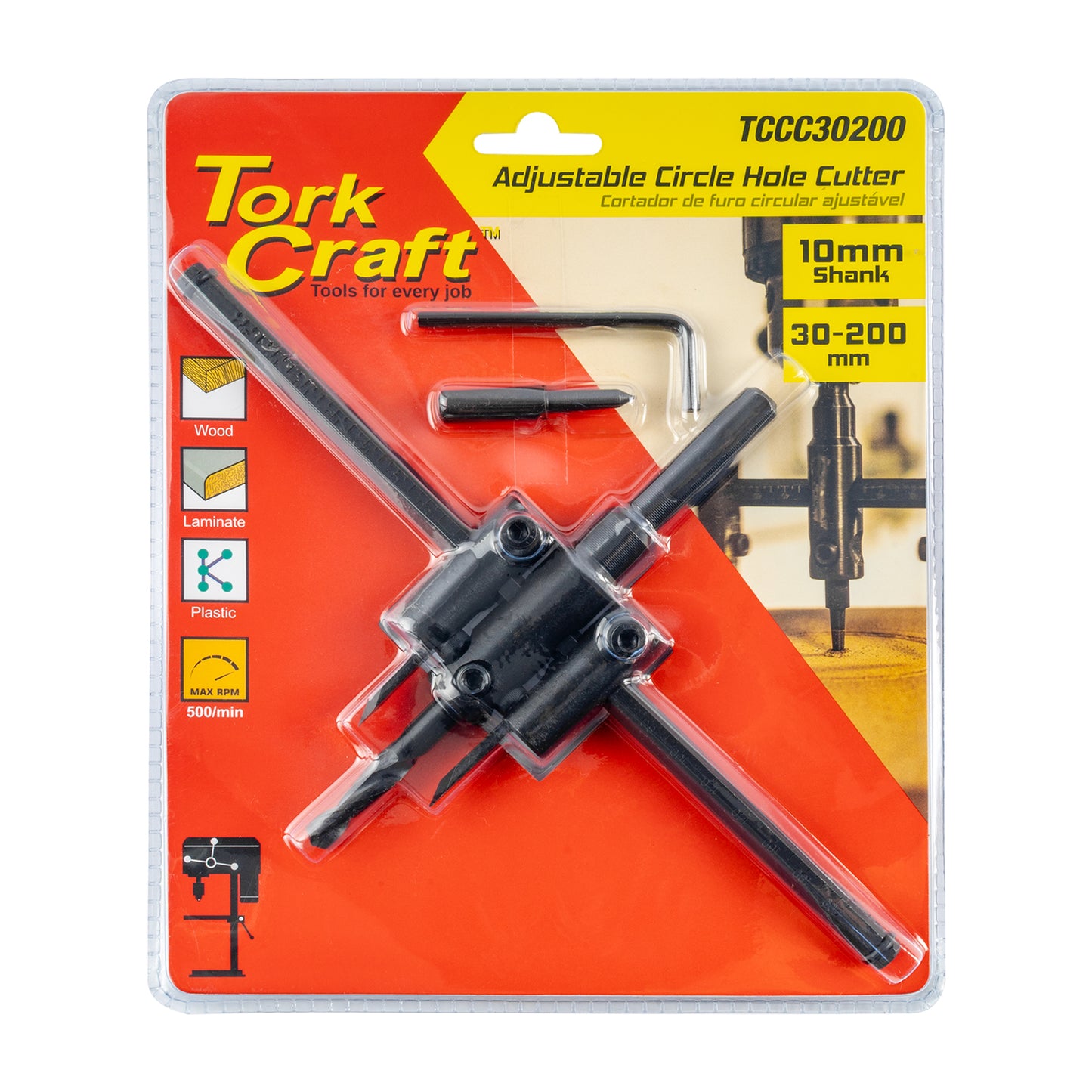 CIRCLE HOLE CUTTER ADJUSTABLE 30-200MM