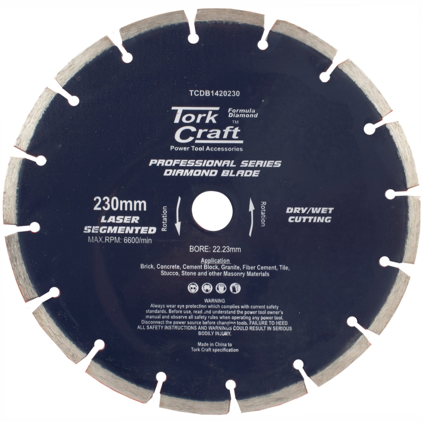 DIAMOND BLADE 230MM SEGMENTED LASER INDUSTRIAL