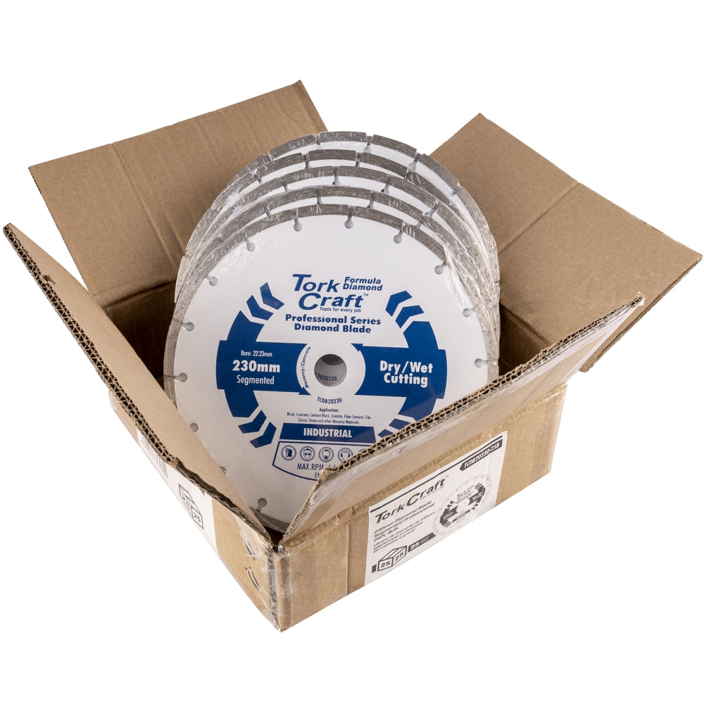 DIAMOND BLADE 230MM SEGMENTED PROFESIONAL 25PC BULK