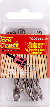 REPLACEMENT DRILL BITS 12G X 5PC FOR DECKING TOOL TCDT012-01
