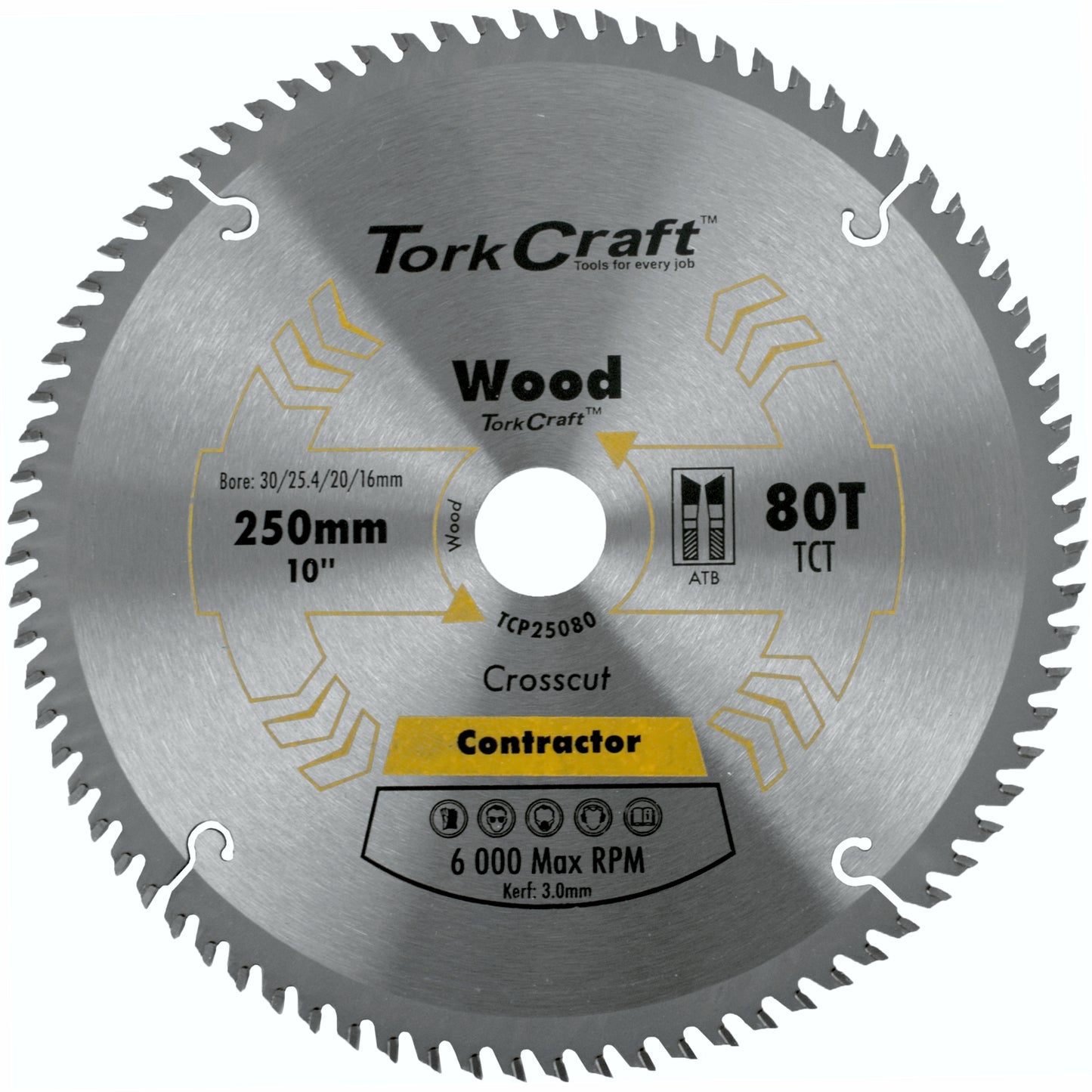 BLADE CONTRACTOR 250 X 80T ATB 30/16 CIRCULAR SAW TCT