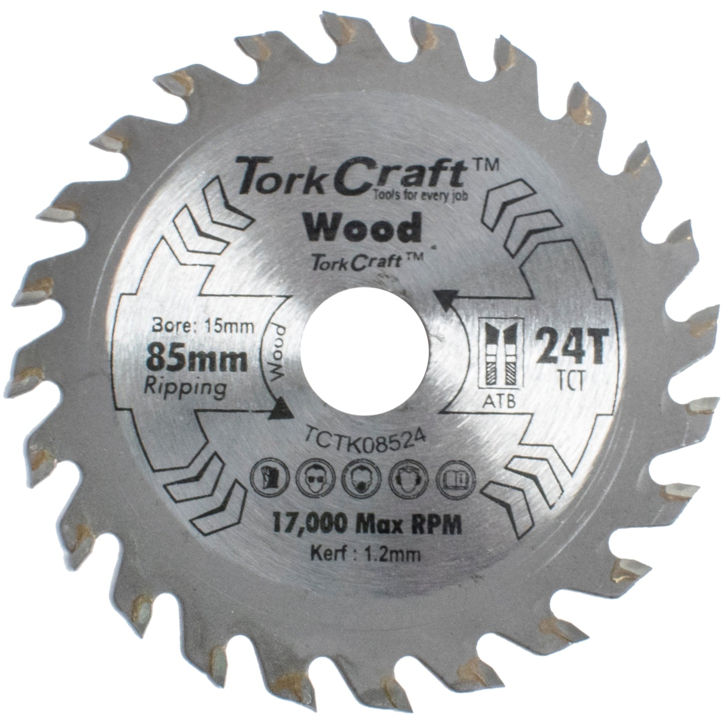TCT SAW BLADE 85MM X 1.2MM X 15MM X 24T WOOD THIN KERF