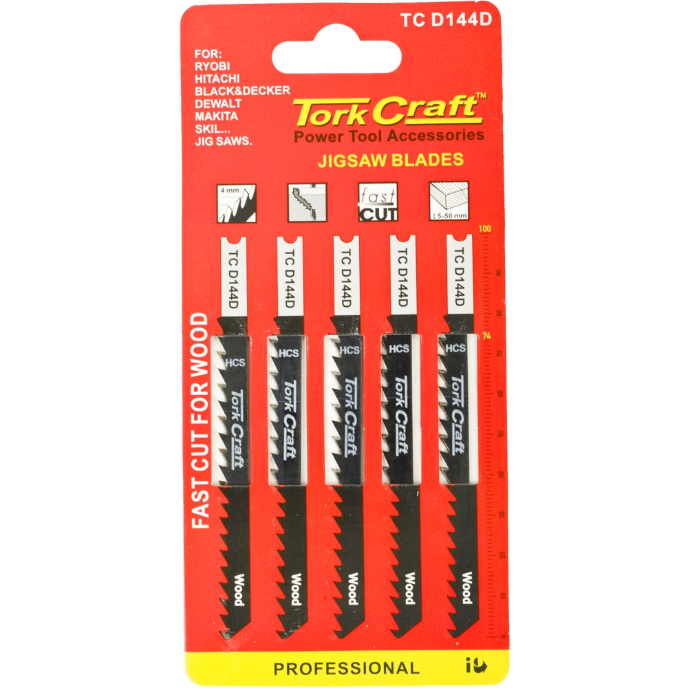 U-SHANK JIGSAW BLADE 6TPI WOOD 4MM 5PC