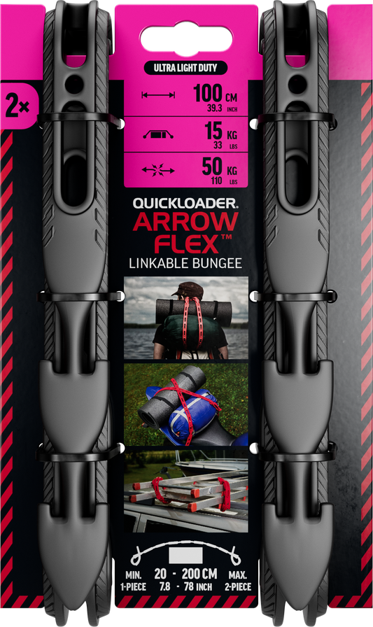 QL ArrowFlex Linkable Bungee Black 100cm 2-PACK