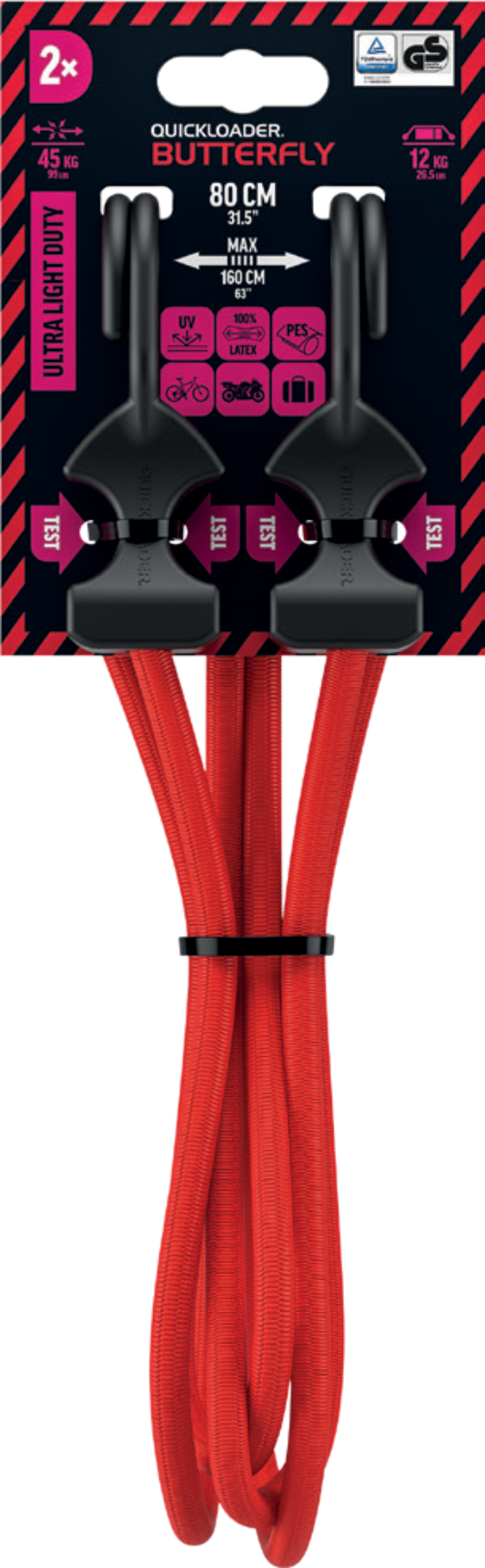 QL Butterfly Bungee 45 kg 80 cm x 8 mm 2-PACK
