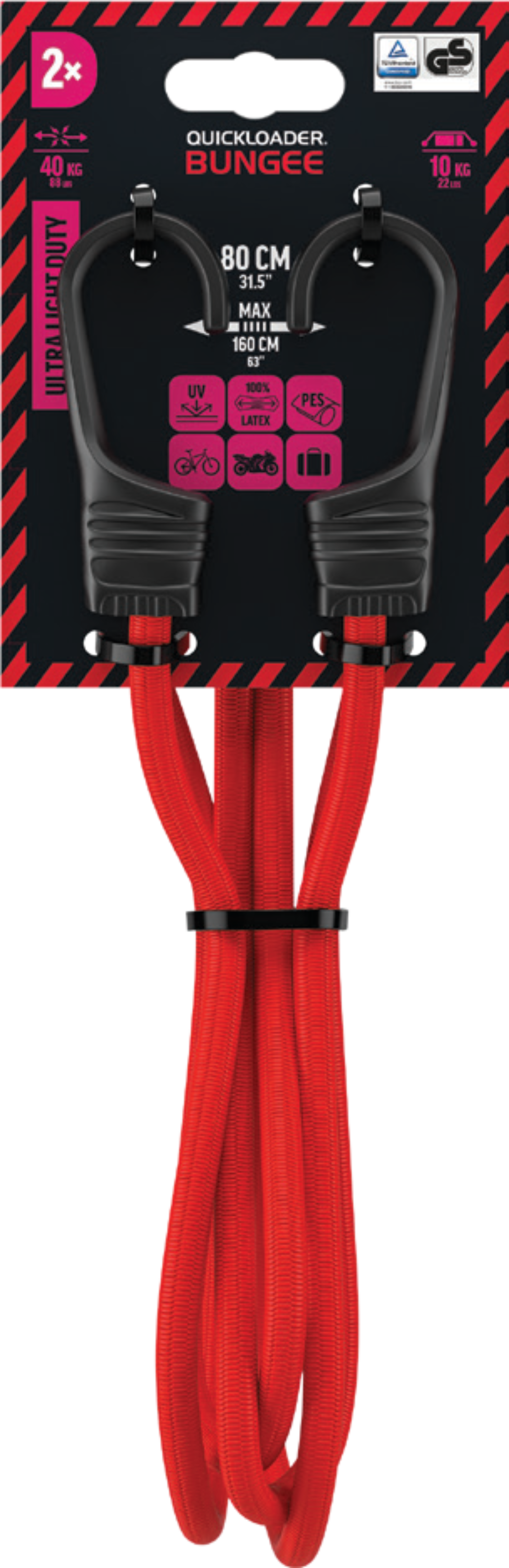 QL Bungee Classic 40 kg 80 cm x 8 mm 2-PACK