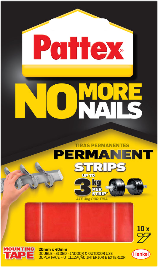 Pattex No More Nails PERMANENT Mounting Strips 3kg
