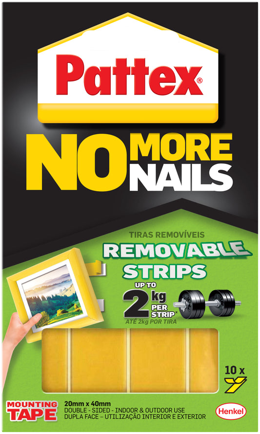 Pattex No More Nails REMOVABLE Mounting Strips 2kg