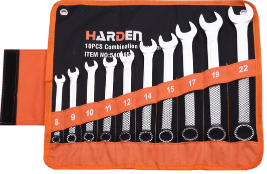 10pce Combination Spanner Set 8-22mm