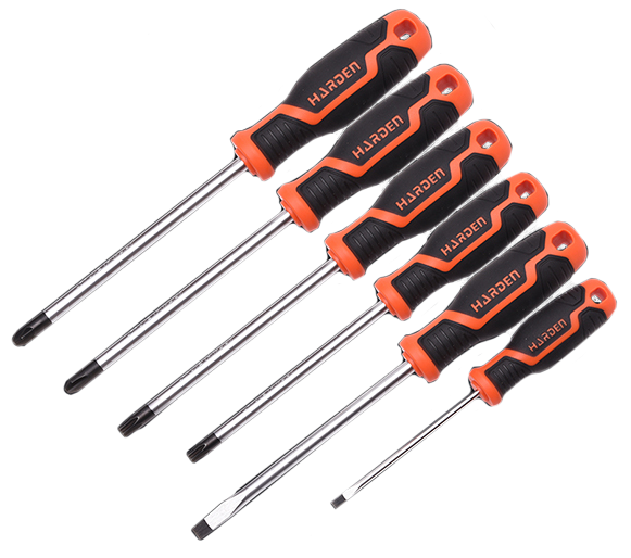 6Pc Screwdriver Set Soft Handle