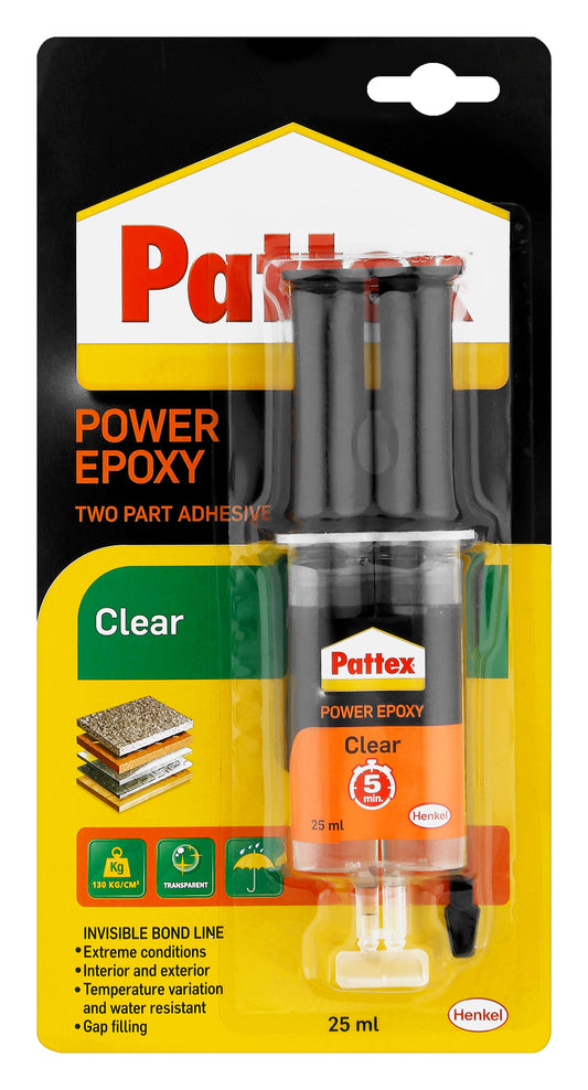 Pattex Epoxy Clear Syringe 25ml carded
