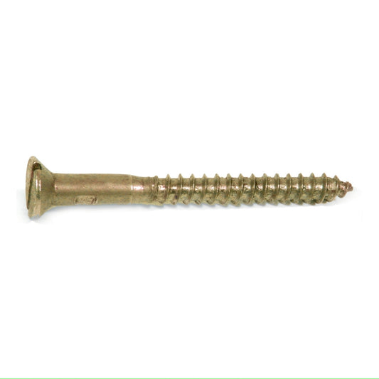 Wood Screw Brass Plated 4x30mm (10)
