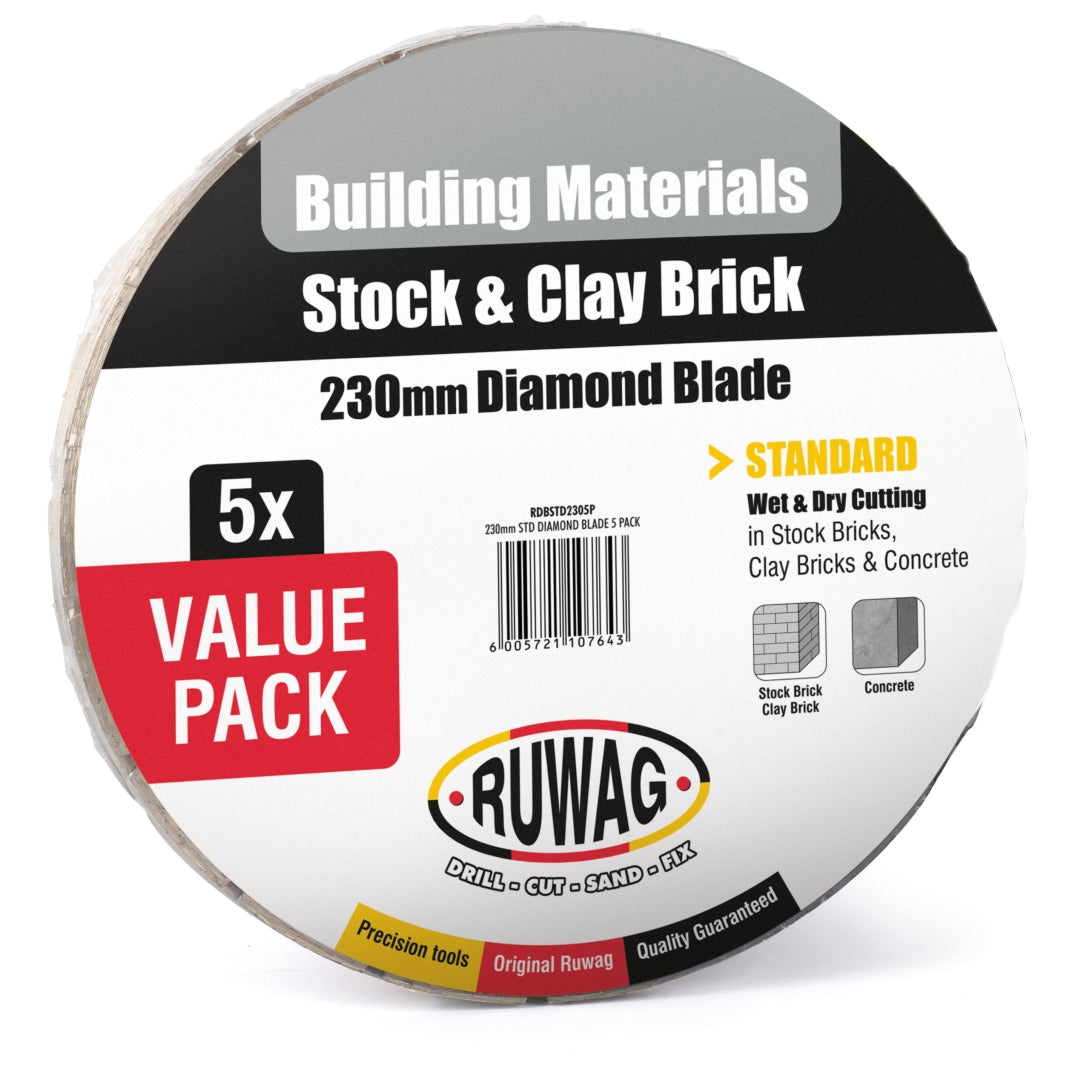 230mm standard diamond blade 5 pack /pk
