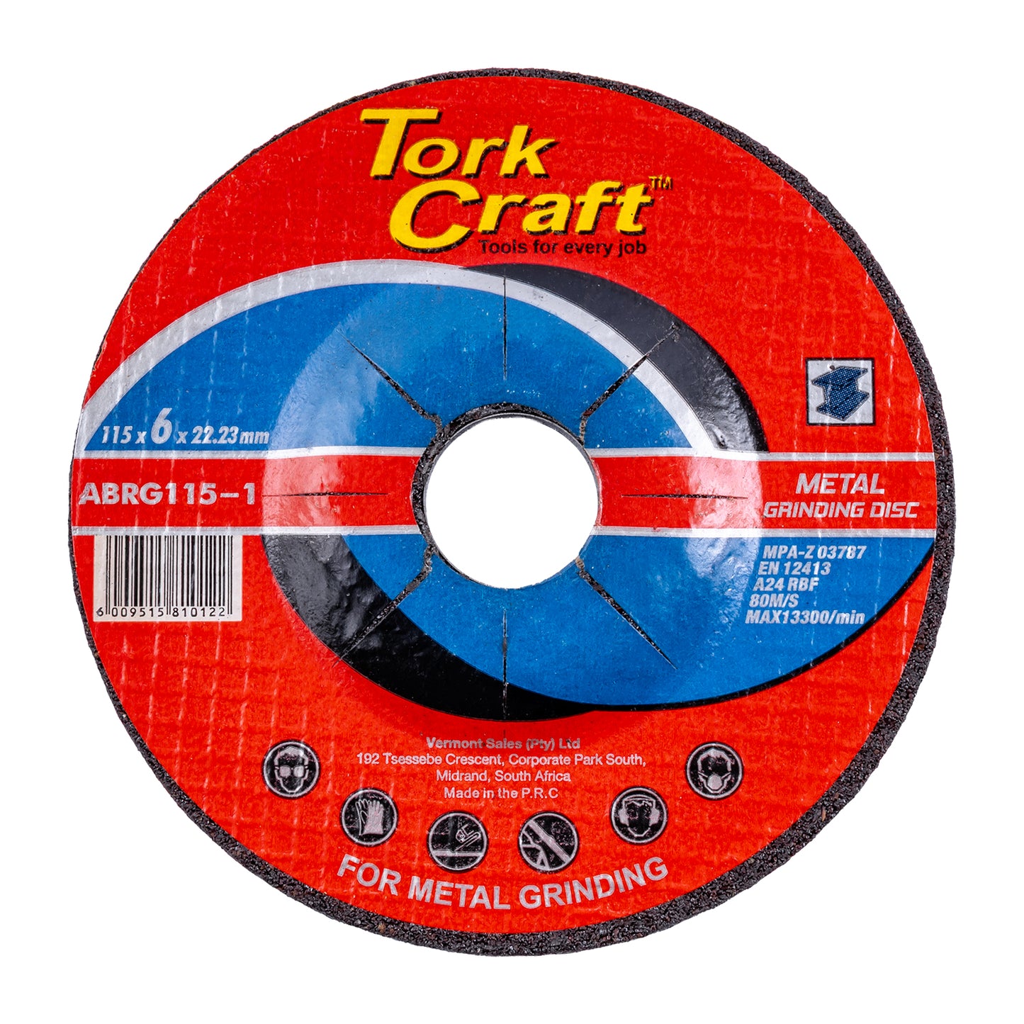 GRINDING DISC FOR STEEL 115 X 6.0 X 22.2MM