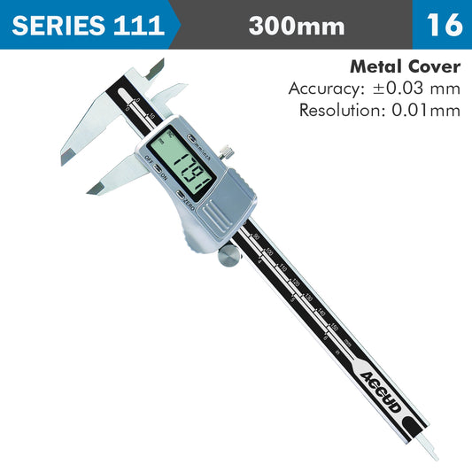 DIG. CALIPER 300MM 0.03MM ACC. METAL COVER S/STEEL 0.01MM RES.