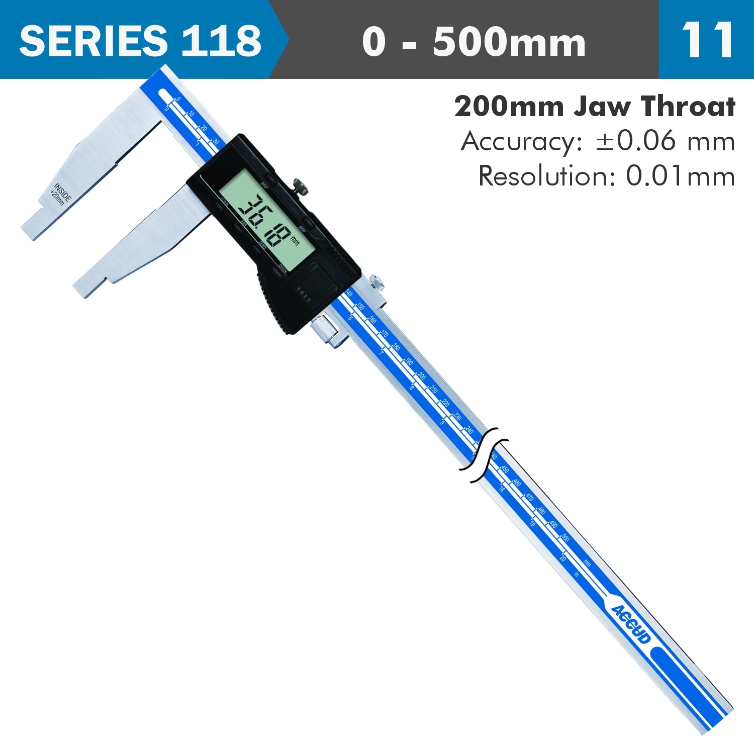 DIG. CALIPER 500MM 0.06MM ACC. S/STELL 0.01MM RES.