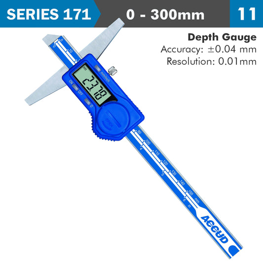 DIGITAL DEPTH GAUGE 300MM 0.04MM ACC. 0.01MM RES. S/STEEL