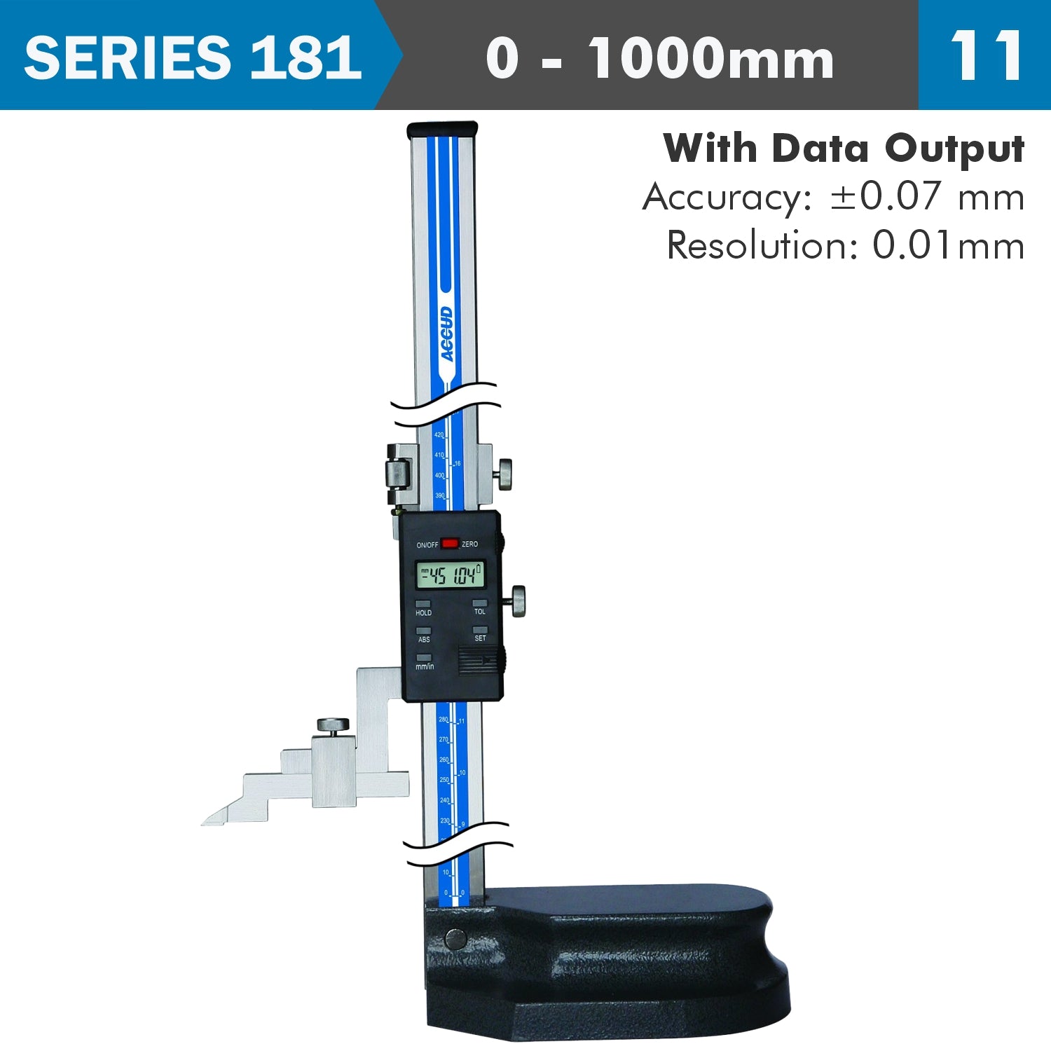 DIG. HEIGHT GAUGE 1000MM 0.07MM ACC. 0.01MM RES. S/STEEL