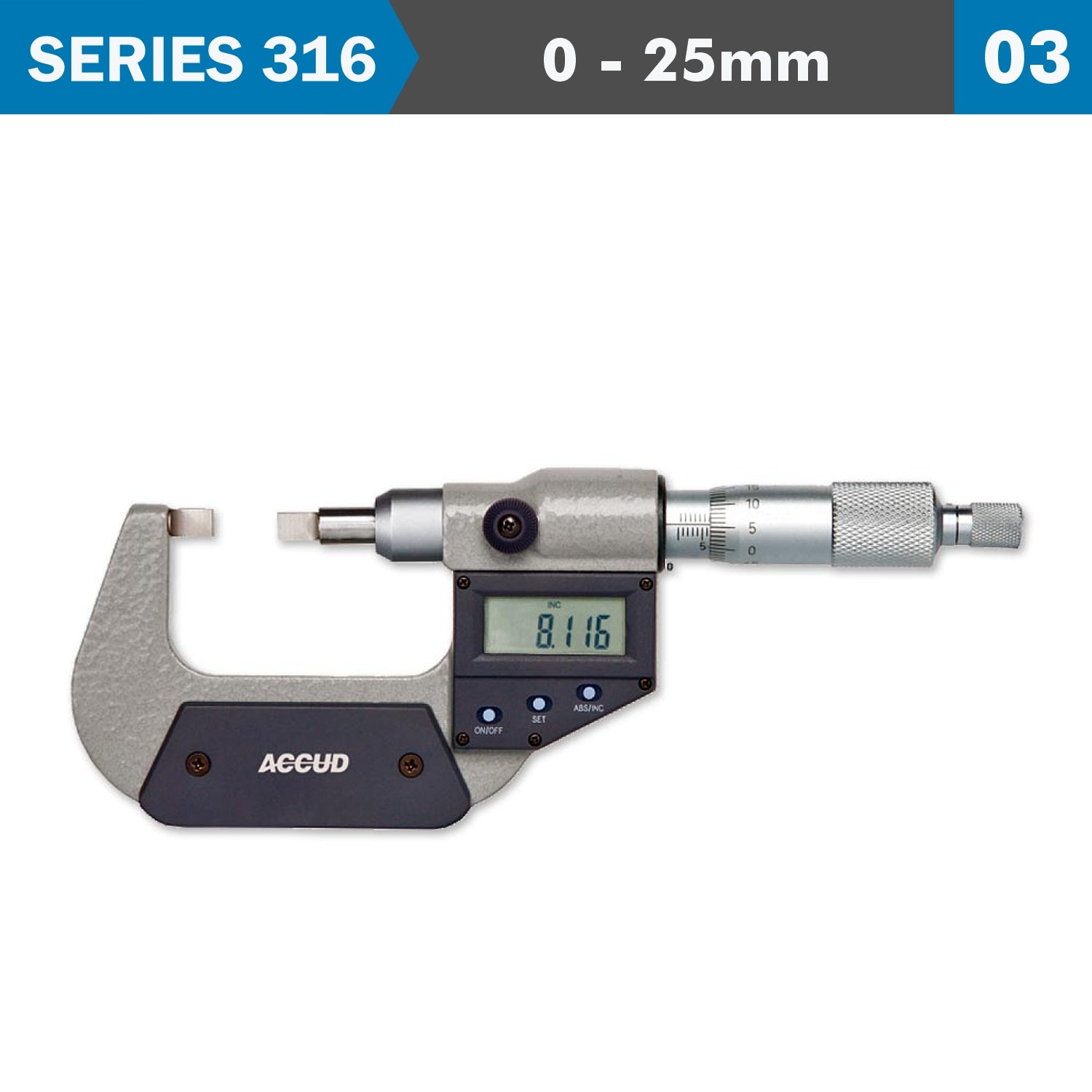 DIGITAL PROTRACTOR BLADE MICROMETER 0-25MM/0-1'