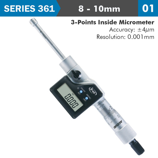 DIG. 3 POINTS INSIDE MICROMETER 8-10MM 0.004MM ACC. 0.001MM RES.
