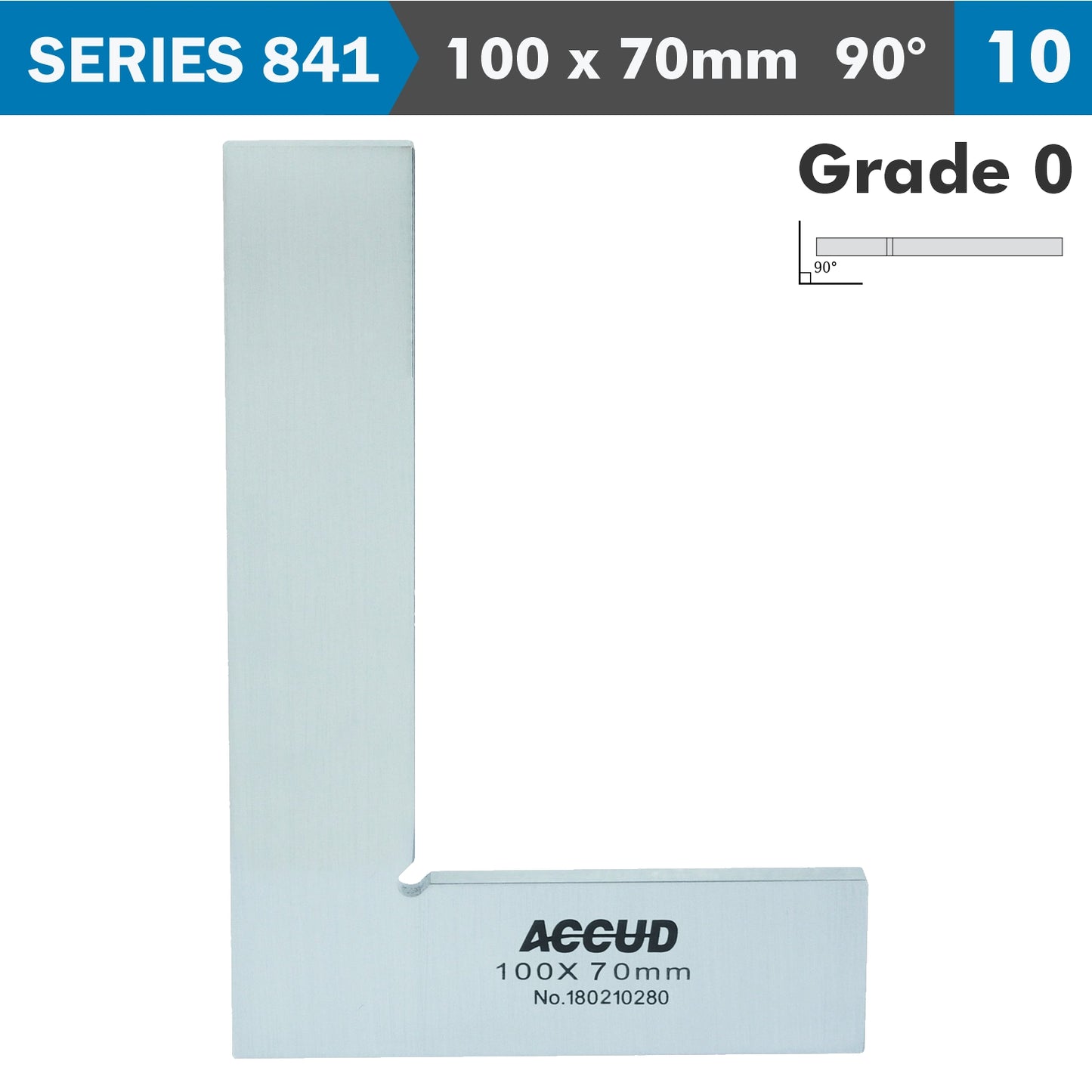 FLAT EDGE SQUARE 90 DEG. GRADE 0 100X70MM