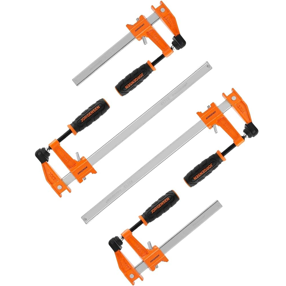 JORGENSEN MEDIUM DUTY STEEL BAR CLAMP 4PC SET 2 X 150MM & 2 X 305MM